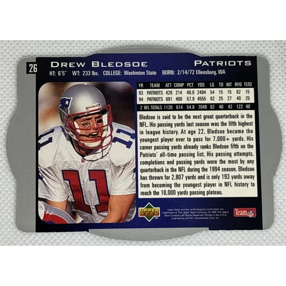1995 Upper Deck SPX Hologram Drew Bledsoe # 26 Patriots